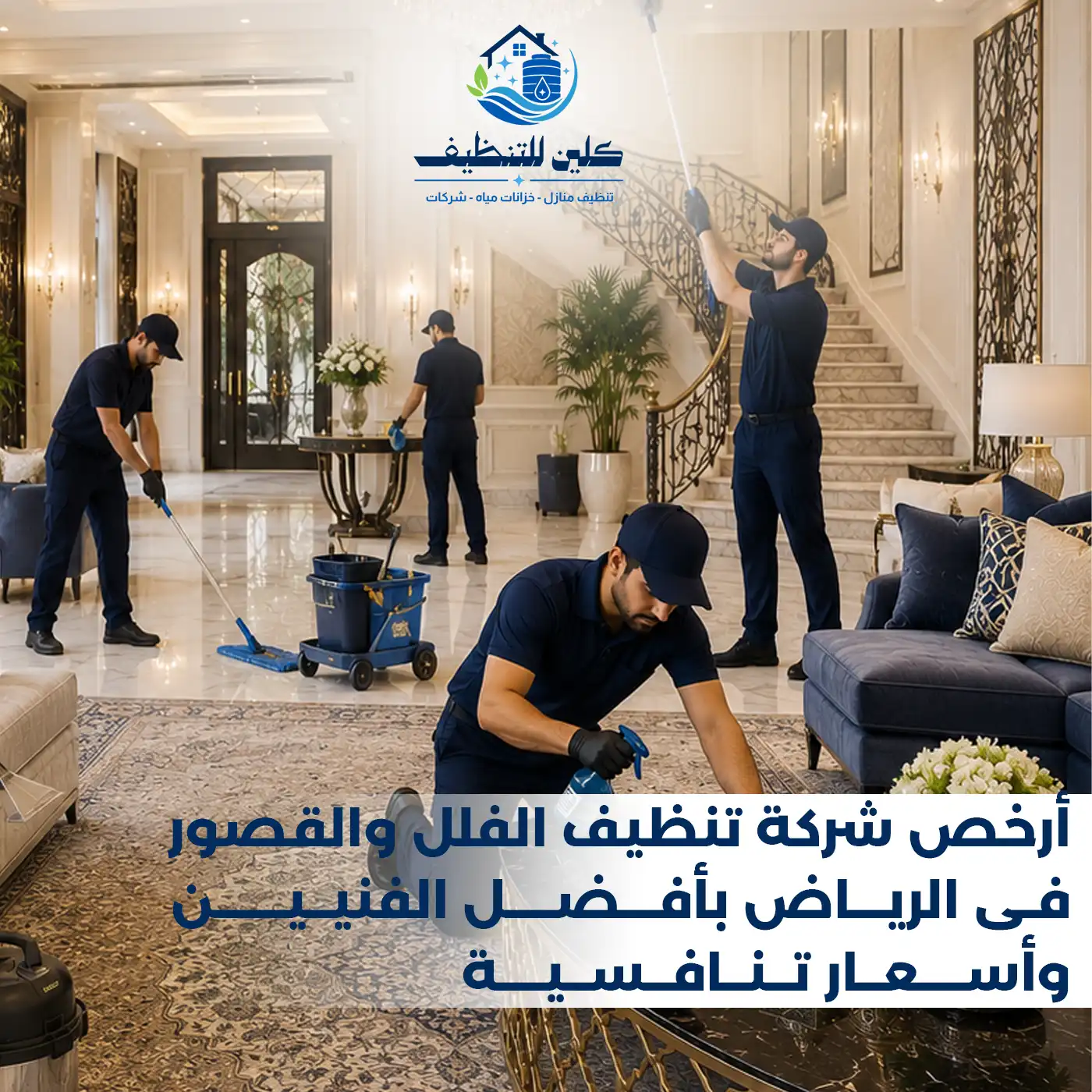 أرخص شركة تنظيف الفلل والقصور في الرياض بأفضل الفنيين وأسعار تنافسية - شركة كلين للتنظيف