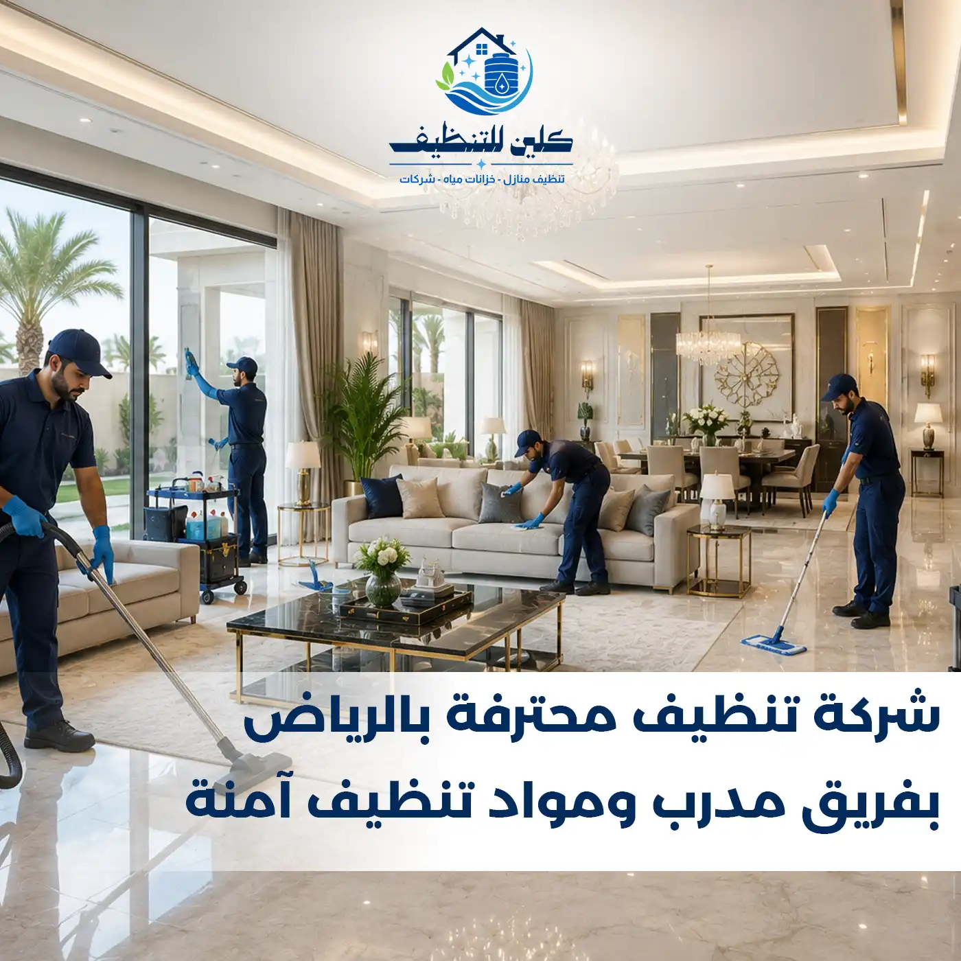 شركة تنظيف محترفة بالرياض بفريق مدرب ومواد تنظيف آمنة